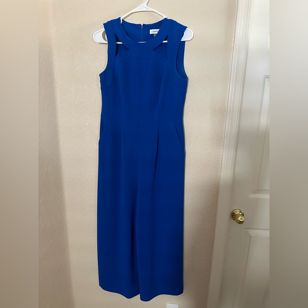 Blue cut out jumpsuit